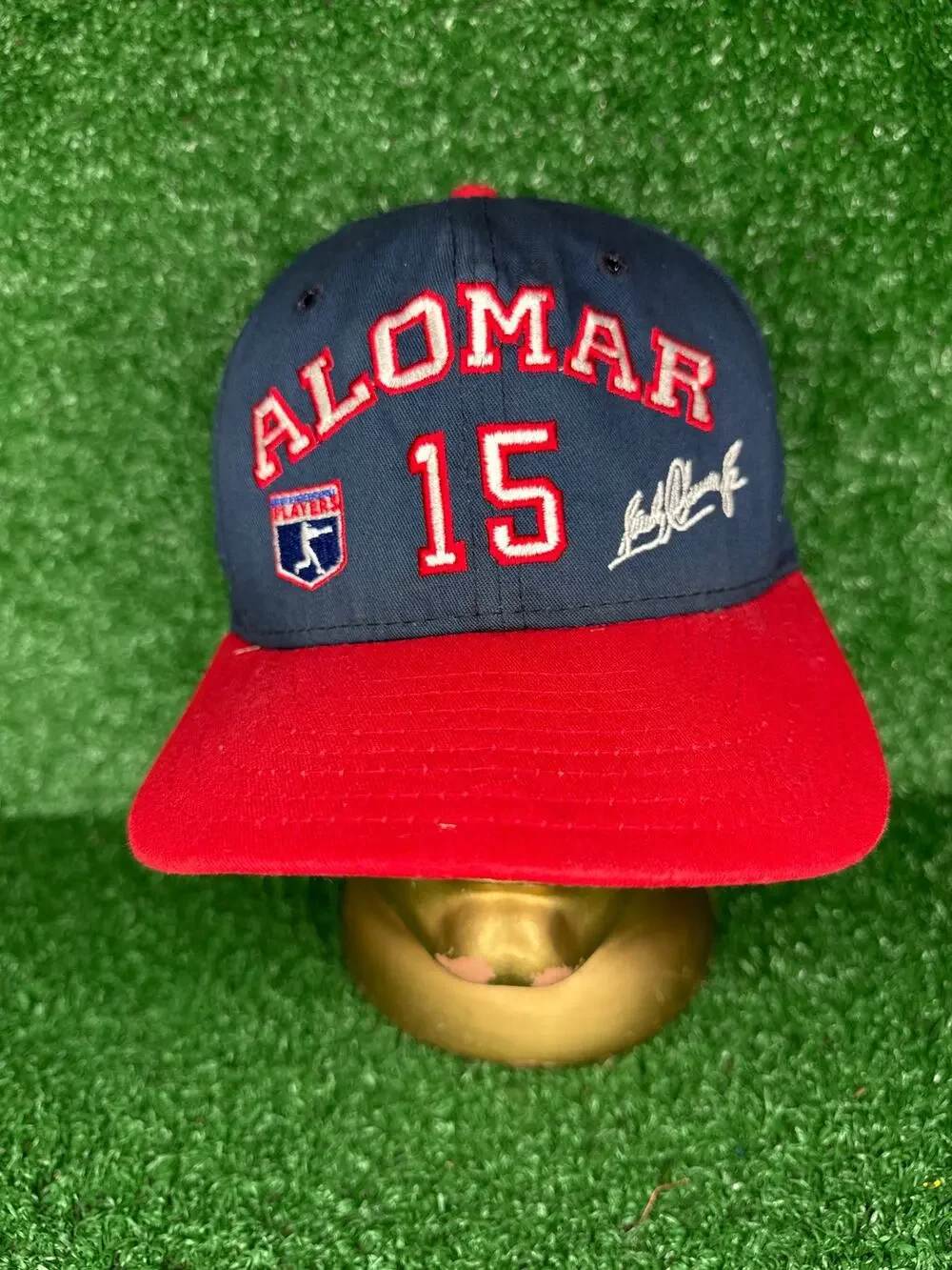 Vintage AJD Cleveland Indians Sandy Alomar Jr. MLB Snapback Baseball Hat Cap